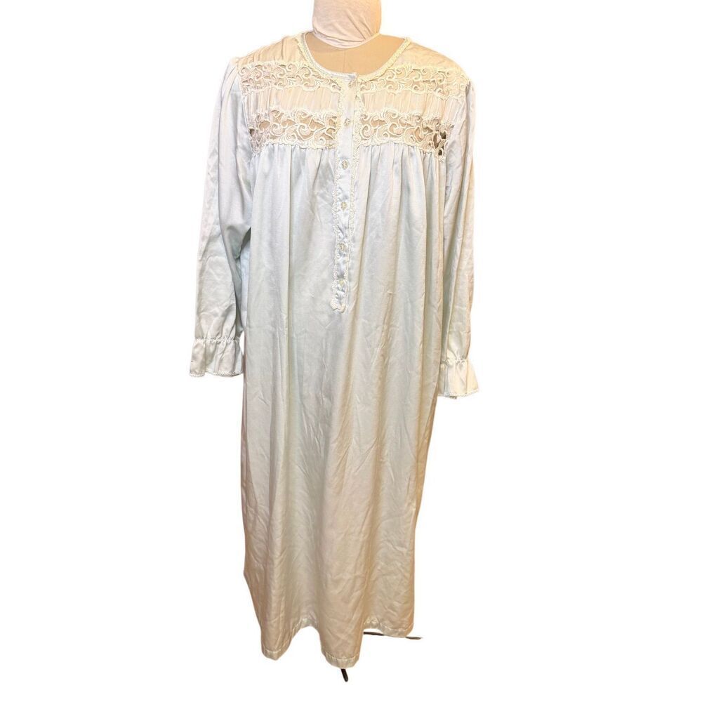 Intimate Essentials Satin Nightgown Light Blue Sz. 2X